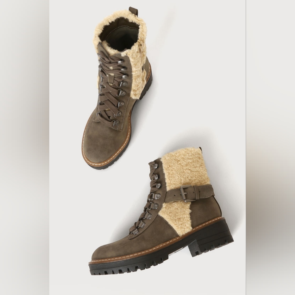 Anthropologie Brown and Cream Ankle Boots